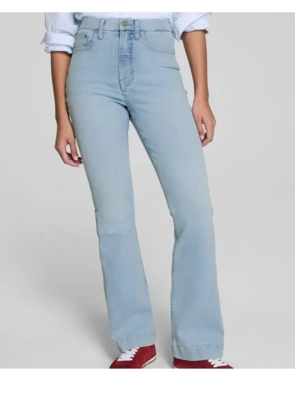 Spanx Jeans Fitsense Flare Jean Turner Wash Cotton Denim Blue NWT Plus Size 16